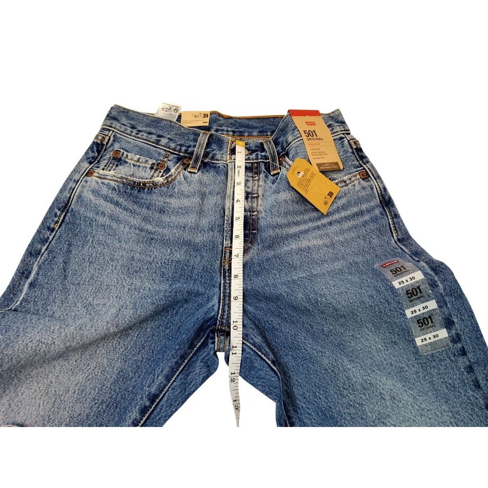 Levis 501Womens Original Fit Medium Wash Denim Jeans Size 25/30 Straight Leg - Picture 6 of 10